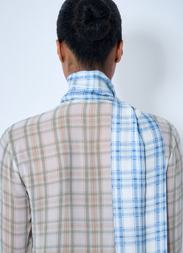 LN-CC® - Acne Studios: Plaid Sheer Button-Down Blouse - White Acne Studios Plaid Sheer Button-Down Blouse White acn0264031