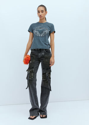 LN-CC® - Blumarine: Graphic Logo T-Shirt - Black Blumarine Graphic Logo T-Shirt Black blm0253011