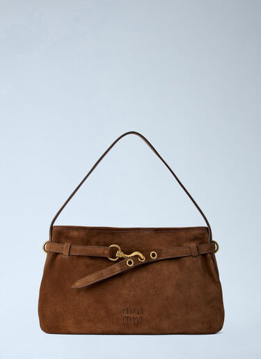 LN-CC® - Miu Miu: Medium Adventure Suede Shoulder Bag - Brown Miu Miu Medium Adventure Suede Shoulder Bag Brown miu0264201