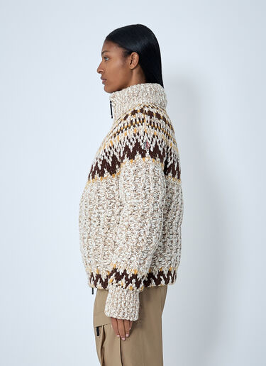 LN-CC® - Moncler Grenoble: Padded Cardigan - Beige Moncler Grenoble Padded Cardigan Beige mog0262006