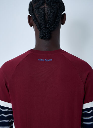 Wales Bonner Logo Motif T-Shirt Burgundy wbn0162003