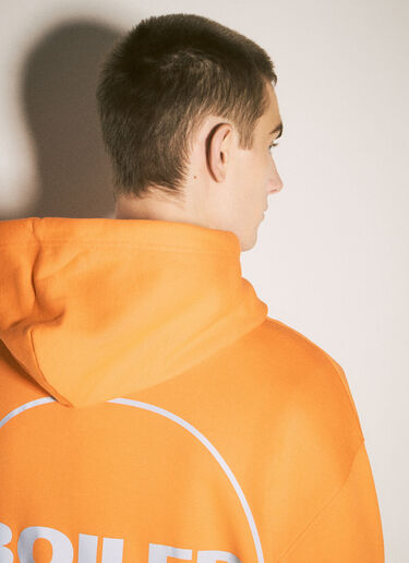 Boiler Room Logo Print Hooded Sweatshirt Orange bor0155005