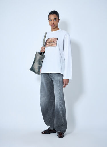 Acne Studios Graphic Print Long Sleeve T-Shirt White acn0264042