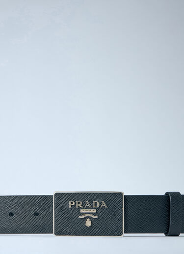 LN-CC® - Prada: Saffiano Leather Belt - Black Prada Saffiano Leather Belt Black pra0365001