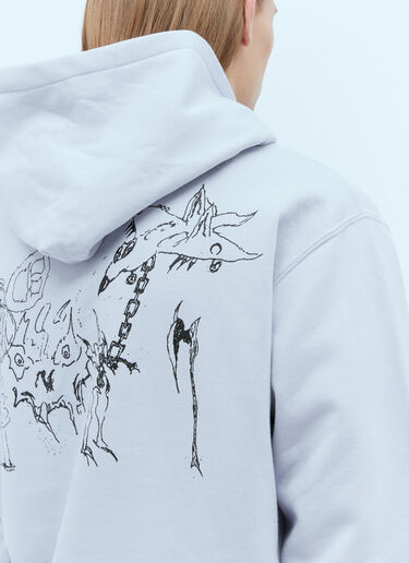 LN-CC® - ICE & TECHNO: Cross Logo Print Hooded Sweatshirt - Grey ICE & TECHNO Cross Logo Print Hooded Sweatshirt Grey int0154005