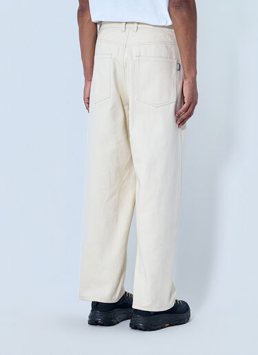Metalwood Wide-Leg Denim Trousers Beige met0164006