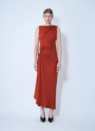 LN-CC® - Bottega Veneta: Viscose Jersey Dress - Orange Bottega Veneta Viscose Jersey Dress Orange bov0261006
