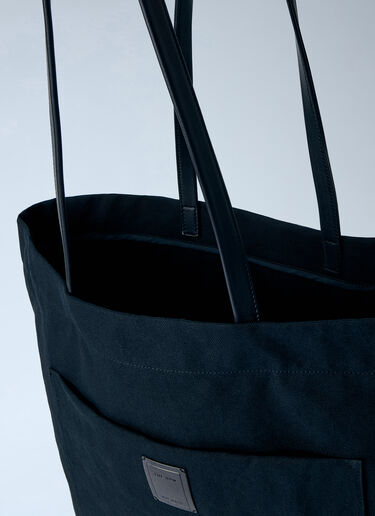 The Row Tori Leather-Trimmed Canvas Tote Bag Black row0365002