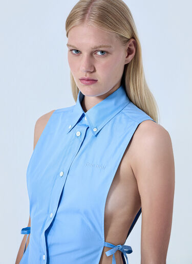 LN-CC® - Miu Miu: Poplin Sleeveless Shirt - Blue Miu Miu Poplin Sleeveless Shirt Blue miu0264101