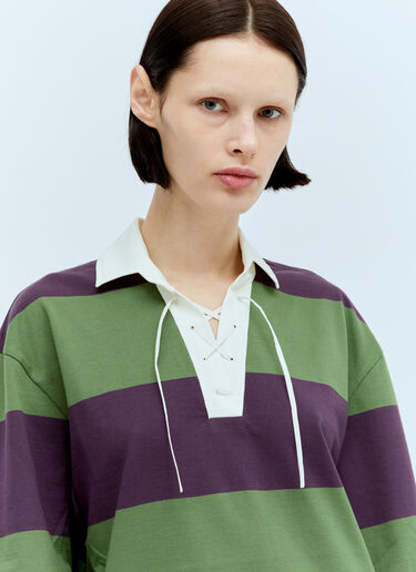 LN-CC® - Dries Van Noten: Striped Polo Shirt - Purple Dries Van Noten Striped Polo Shirt Purple dvn0256012