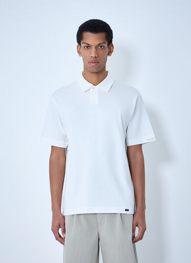 LN-CC® - Massimo Osti Studio: Mercerized Jersey Polo Shorts - White Massimo Osti Studio Mercerized Jersey Polo Shorts White mao0164012