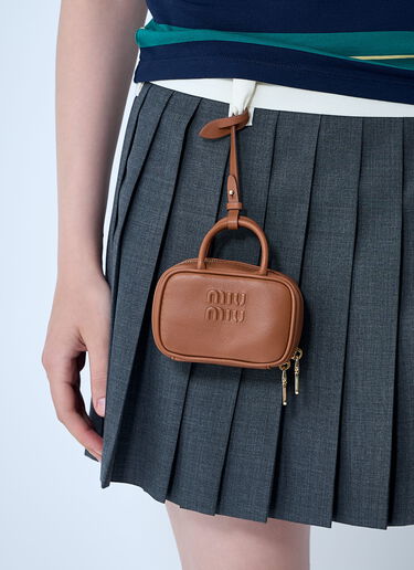 Miu Miu 마이크로 보 가죽 백  브라운 miu0262057
