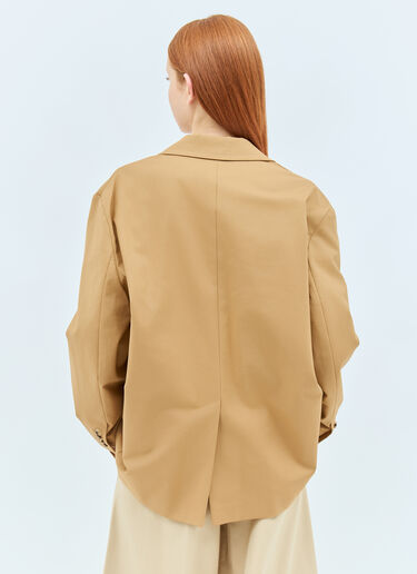 LN-CC® - Max Mara: Oversized Canvas Blazer - Beige Max Mara Oversized Canvas Blazer Beige max0257004