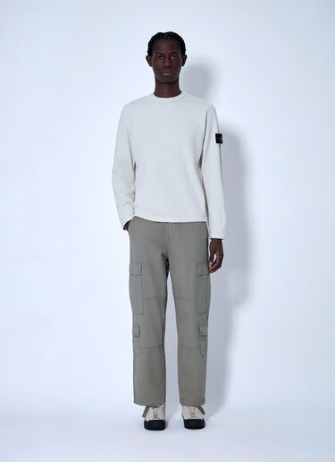 LN-CC® - Stone Island: Logo Patch Sweatshirt - Ivory Stone Island Logo Patch Sweatshirt Ivory sto0164013