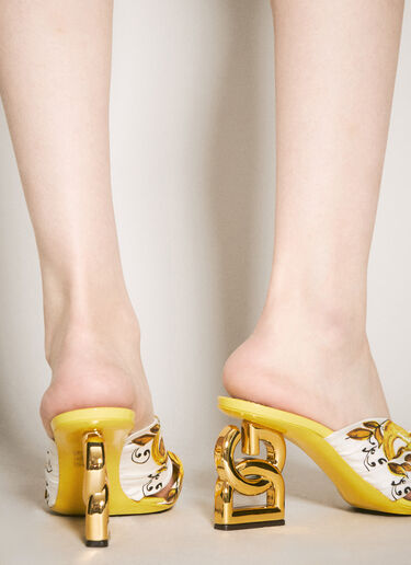LN-CC® - Dolce & Gabbana: Majolica Silk Twill Heels - Gold Dolce & Gabbana Majolica Silk Twill Heels Gold dol0257011