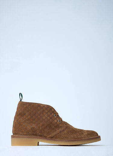 LN-CC® - Gucci: GG Suede Boots - Brown Gucci GG Suede Boots Brown guc0161046