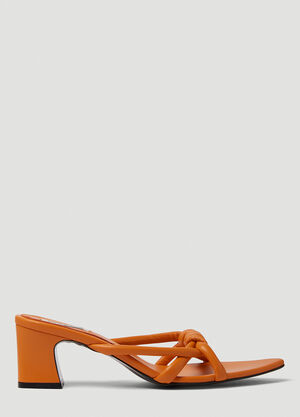 LN-CC® - Reike Nen: Noodle Knot Heeled Sandals - Orange Reike Nen Noodle Knot Heeled Sandals Orange rkn0249002