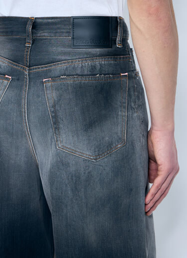 LN-CC® - Acne Studios: Distressed Denim Shorts - Black Acne Studios Distressed Denim Shorts Black acn0159008