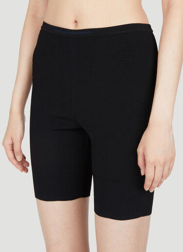 LN-CC® - Rabanne: Embroidered Logo Cycling Shorts - Black Rabanne Embroidered Logo Cycling Shorts Black pac0253017