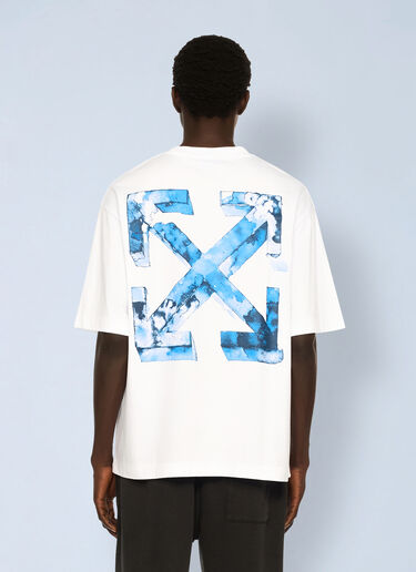 LN-CC® - Off-White: Cloudy Arrow Skate Logo T-Shirt - White Off-White Cloudy Arrow Skate Logo T-Shirt White ofw0162017