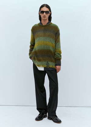 Song for the Mute Distressed Oversized Mohair Sweater Green sfm0154004