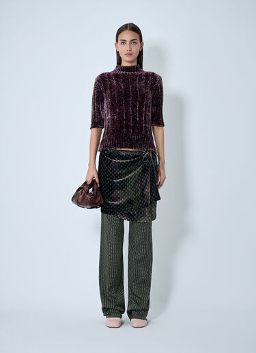 LN-CC® - Dries Van Noten: Velour Rib Sweater - Purple Dries Van Noten Velour Rib Sweater Purple dvn0262015