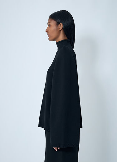 LN-CC® - Rick Owens: Wool Shoulder Pad Sweater - Black Rick Owens Wool Shoulder Pad Sweater Black ric0262006