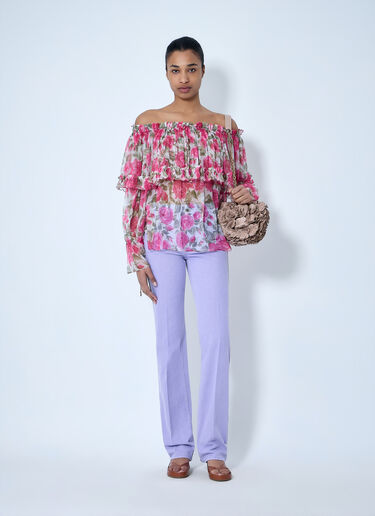 LN-CC® - Chloé: High-rise Flared Denim Trousers - Purple Chloé High-rise Flared Denim Trousers Purple chl0264018
