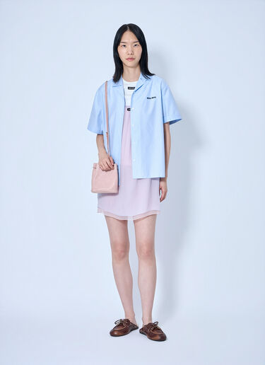 LN-CC® - Miu Miu: Short-Sleeve Cotton Poplin Shirt - Blue Miu Miu Short-Sleeve Cotton Poplin Shirt Blue miu0265005