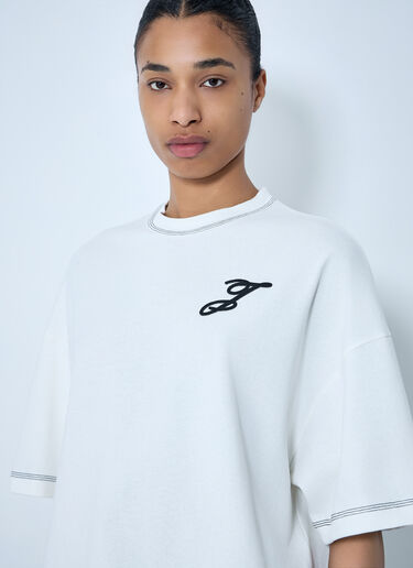Jacquemus Logo Embroidered Boxy T-Shirt White jac0264022
