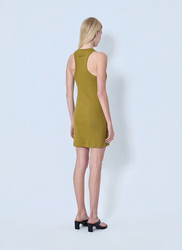 LN-CC® - Jean Paul Gaultier: Cotton Ribbed Short Dress - Yellow Jean Paul Gaultier Cotton Ribbed Short Dress Yellow jpg0264008