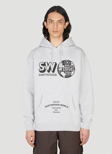 LN-CC® - Saintwoods: World Member Hooded Sweatshirt - Light Grey Saintwoods World Member Hooded Sweatshirt Light Grey swo0151011