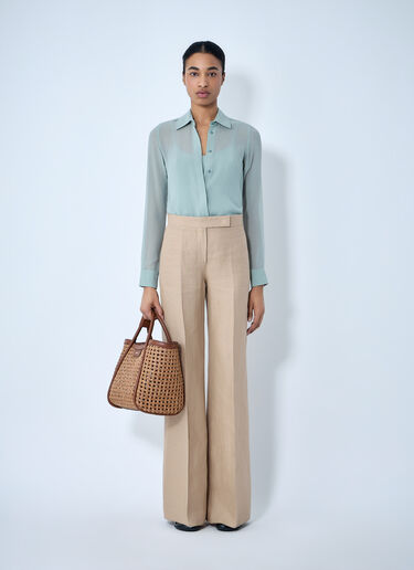 LN-CC® - Max Mara: High-Waisted Wide-Leg Trousers - Beige Max Mara High-Waisted Wide-Leg Trousers Beige max0264301
