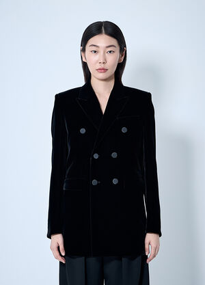 LN-CC® - Saint Laurent: Velvet Blazer - Black Saint Laurent Velvet Blazer Black sla0259005