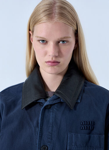 LN-CC® - Miu Miu: Single-Breasted Garment-Dyed Gabardine Jacket - Blue Miu Miu Single-Breasted Garment-Dyed Gabardine Jacket Blue miu0264102