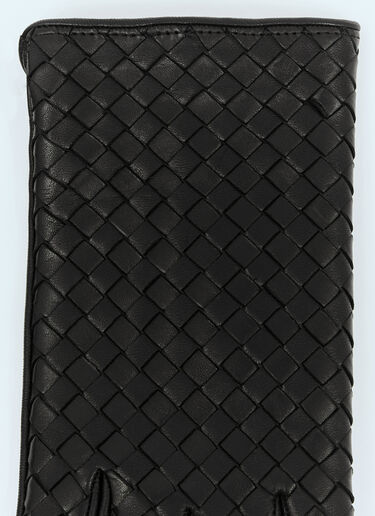 Bottega Veneta Intrecciato Leather Gloves Black bov0158012