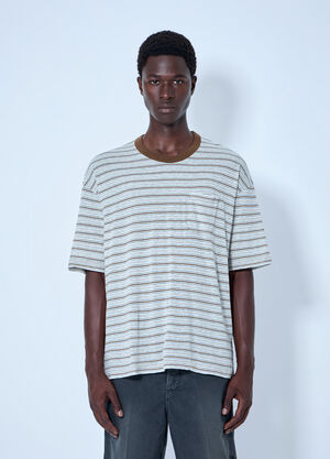 LN-CC® - Visvim: Mondo Border Stripe T-Shirt - Grey Visvim Mondo Border Stripe T-Shirt Grey vis0164006