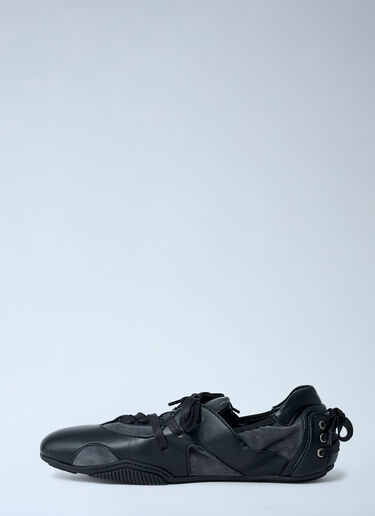 Acne Studios Leather Lace-Up Sneakers Black acn0162025