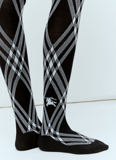 Burberry 格纹羊毛混纺紧身裤 黑色 bur0255034