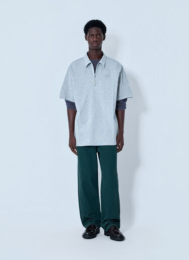 LN-CC® - Miu Miu: Half-Zip Polo Shirt - Grey Miu Miu Half-Zip Polo Shirt Grey miu0164031