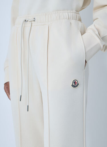 LN-CC® - Moncler: Logo Motif Track Pants - Cream Moncler Logo Motif Track Pants Cream mon0263041