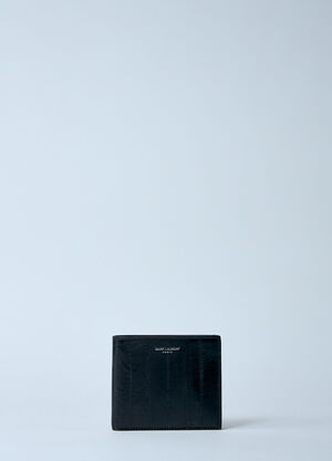 Saint Laurent Leather Logo Motif Bi-Fold Wallet Brown sla0158026