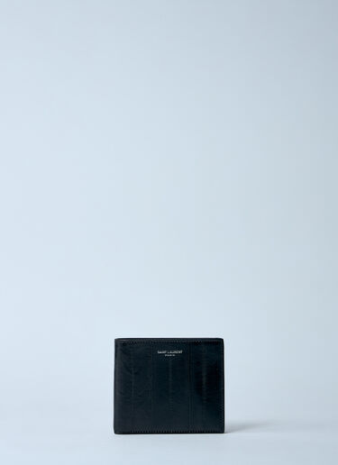 LN-CC® - Saint Laurent: Leather Logo Motif Bi-Fold Wallet - Brown Saint Laurent Leather Logo Motif Bi-Fold Wallet Brown sla0158026