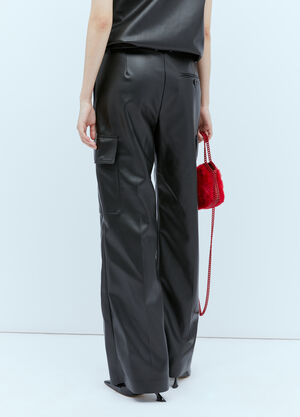 LN-CC® - Stella McCartney: Cargo Vegan Leather Pants - Black Stella McCartney Cargo Vegan Leather Pants Black stm0254001