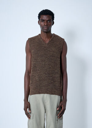 Noah Twisted Yarn Sweater Vest Brown noa0160019