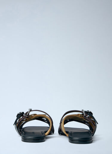 LN-CC® - Acne Studios: Leather Belts Strap Sandals - Brown Acne Studios Leather Belts Strap Sandals Brown acn0364020