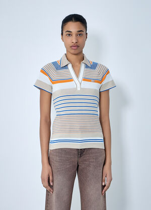 LN-CC® - Lacoste: Slim Fit Striped Piqué Polo Shirt - White Lacoste Slim Fit Striped Piqué Polo Shirt White lac0264001
