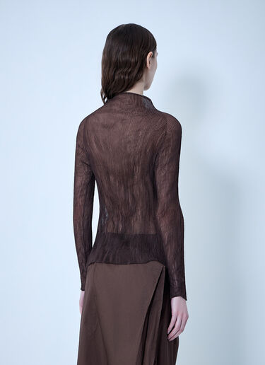 Issey Miyake 雪纺扭结上衣 棕色 ism0264004