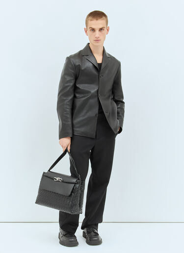 LN-CC® - Bottega Veneta: Medium Andiamo Messenger Bag - Black Bottega Veneta Medium Andiamo Messenger Bag Black bov0158014