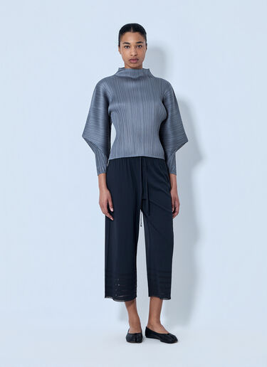 LN-CC® - Pleats Please Issey Miyake: Pleated Wide-Leg Trousers - Black Pleats Please Issey Miyake Pleated Wide-Leg Trousers Black plp0264011